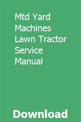 Mtd service manuals online
